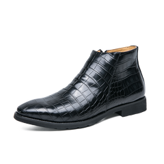 La Versana - Alligator Print Leather Boots For Men (Chelsea Zipper boots) - Ashour Shoes