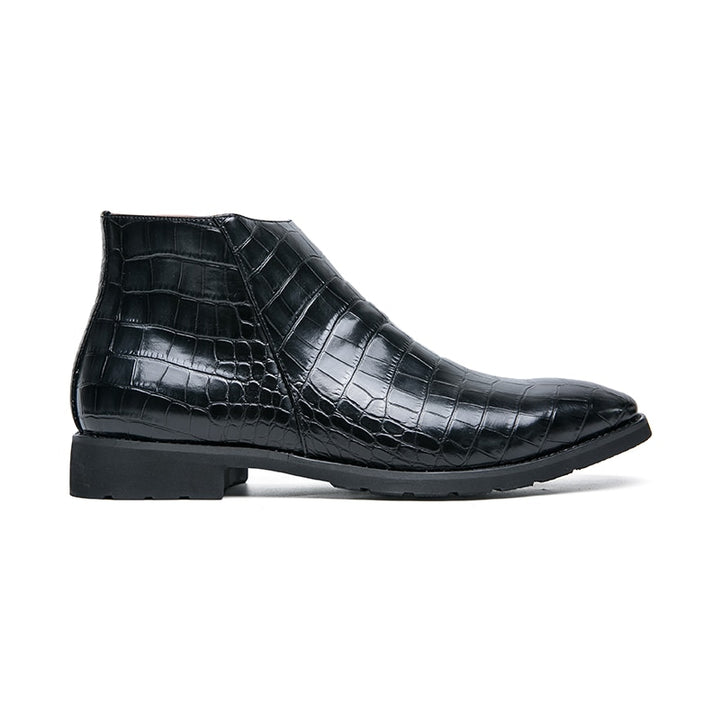 La Versana - Alligator Print Leather Boots For Men (Chelsea Zipper boots) - Ashour Shoes