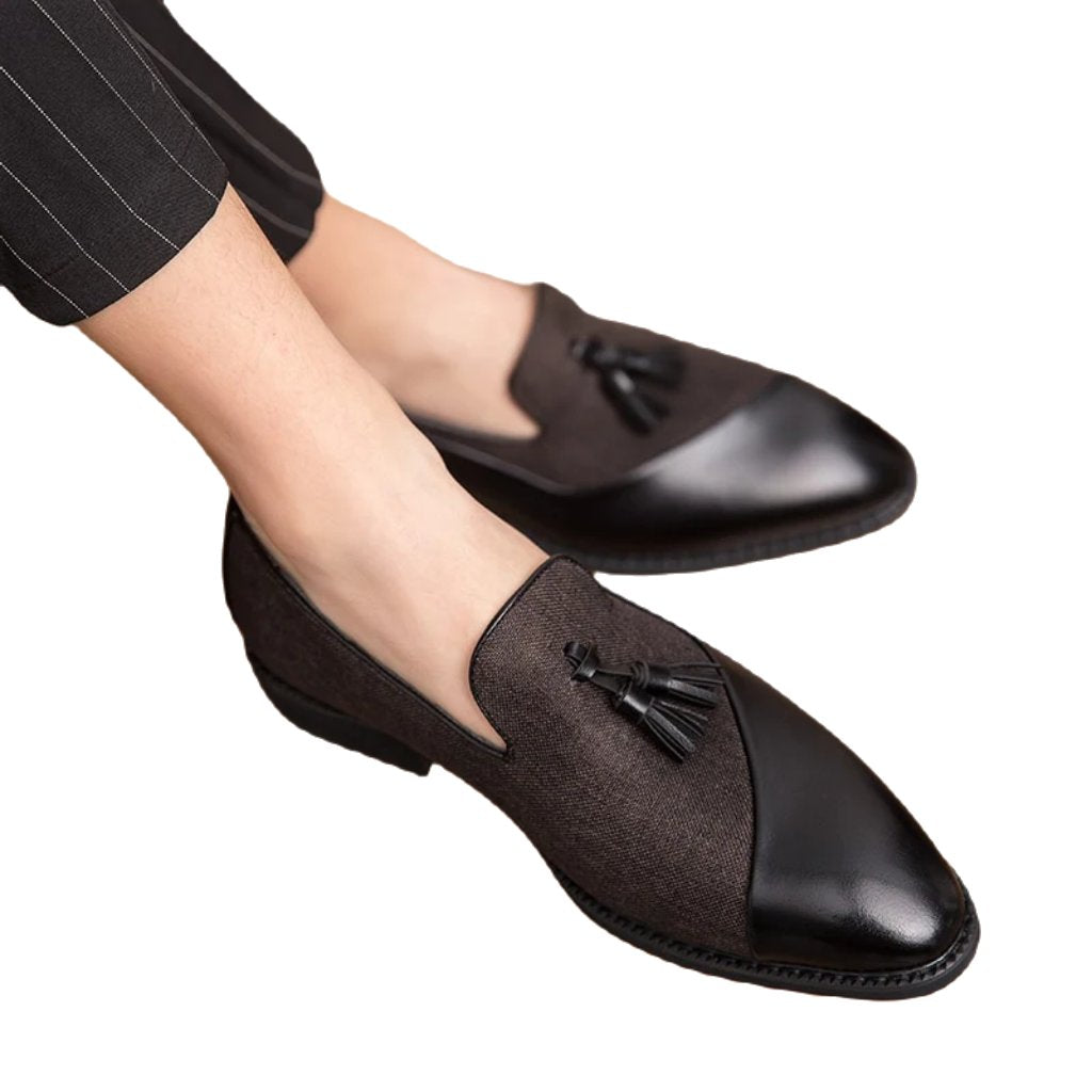 The Opulenza - Unique Design Tassel Leather Loafers - Ashour Shoes