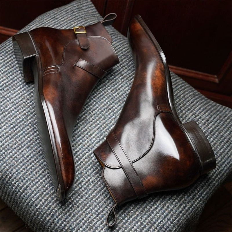 La Officina - Monk-Strap Detail Ankle Boots - Leather Boots For Men