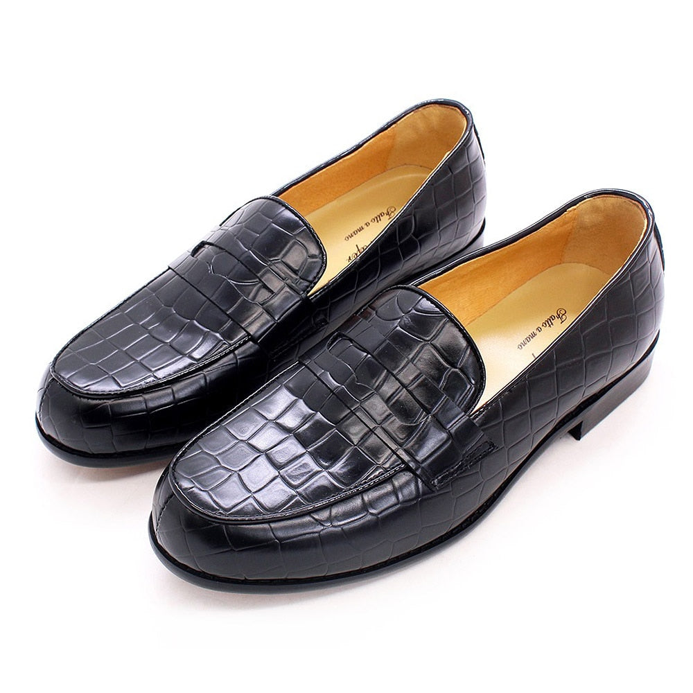 Brera - Luxury Alligator Print Leather Loafers (Crocodile Pattern Loafers)