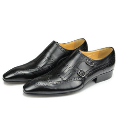 The Malino - Luxury Leather Double Monkstrap Loafers for men - Ashour Shoes