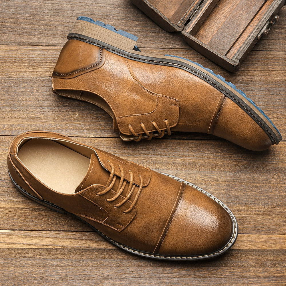 The Merani - Leather Cap Toe Sneakers For Men