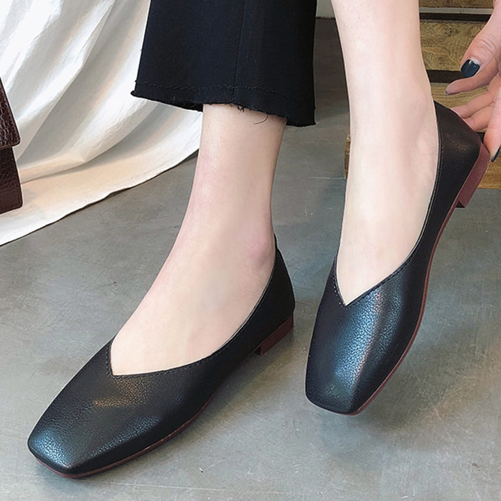 Lola - Leather Ballet Pumps/ Leather Flats For Women