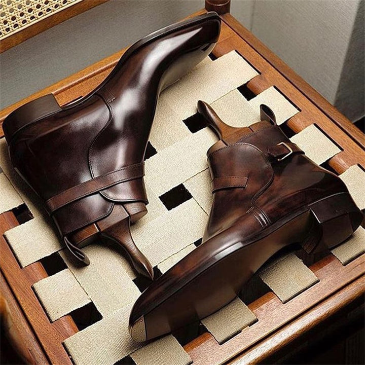 La Officina - Monk-Strap Detail Ankle Boots - Leather Boots For Men