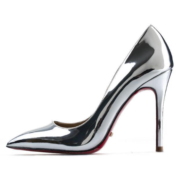 The POX - Patent Leather High Heel Red Bottoms Stiletto Pumps For Women 8-12CM - Ashour Shoes