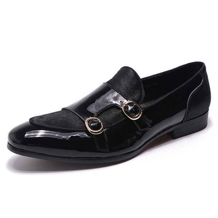 Il Doppione - Luxury Double Monk-strap Patent Leather Loafers (Red bottom)