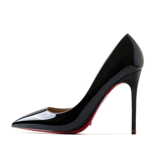 The POX - Patent Leather High Heel Red Bottoms Stiletto Pumps For Women 8-12CM - Ashour Shoes