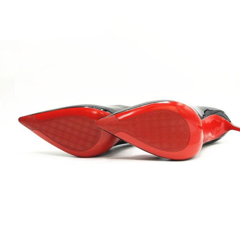 The POX - Patent Leather High Heel Red Bottoms Stiletto Pumps For Women 8-12CM - Ashour Shoes