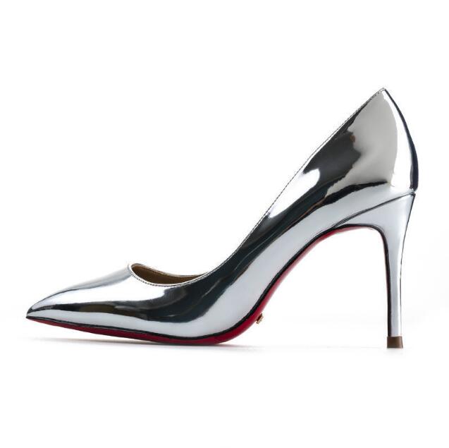 The POX - Patent Leather High Heel Red Bottoms Stiletto Pumps For Women 8-12CM - Ashour Shoes