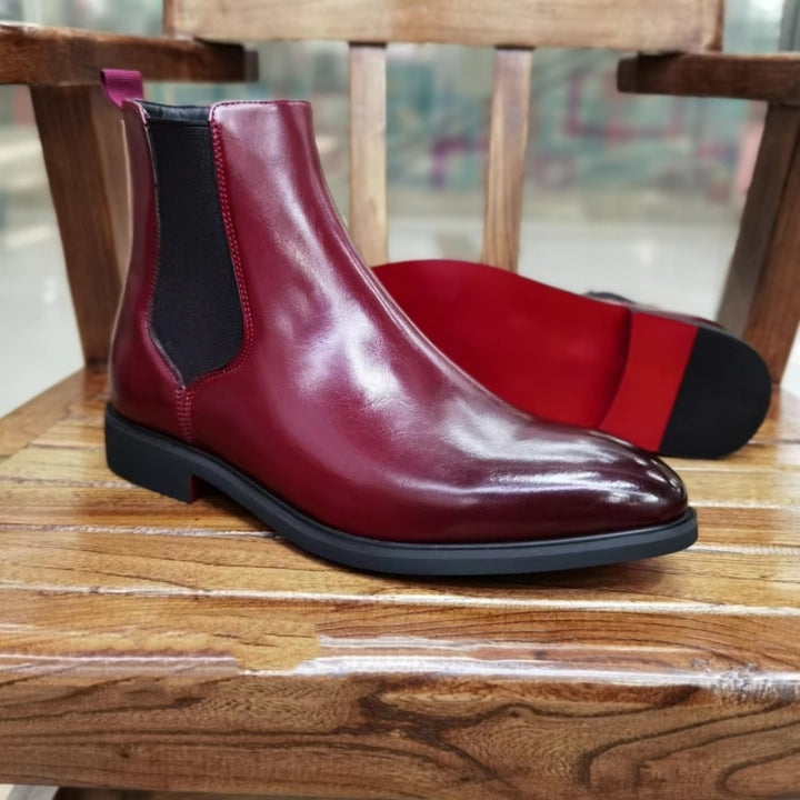 il Rossone - Red Bottom Chelsea Leather Boots for men - Ashour Shoes