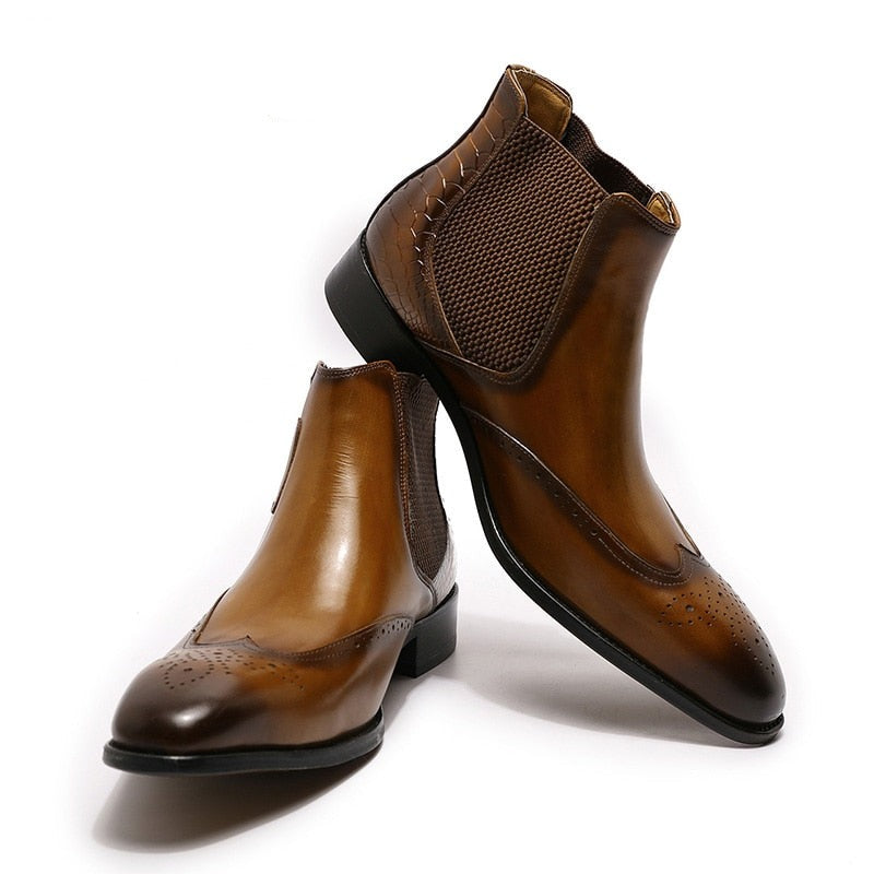 The Fiero - Luxury Chelsea Ankle Leather Boots For Men