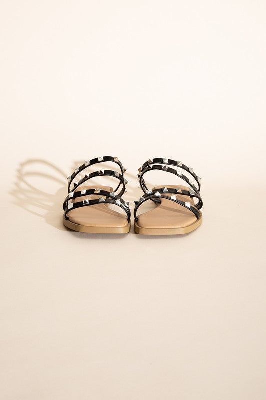 TEMIR - STUD FLAT SLIDES for women