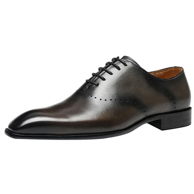 The Alpini - Gentlemen's Black Leather Oxford Dress Shoes