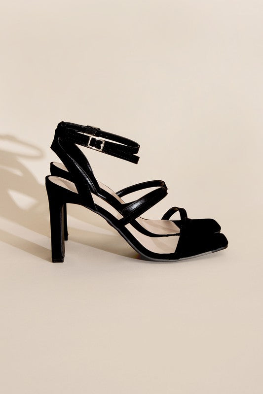 DEVIN - ANKLE STRAP Elegant Heel Black Sandals For Women - Ashour Shoes