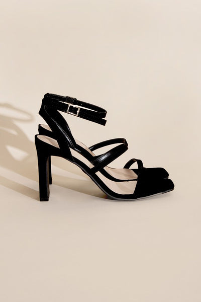 DEVIN - ANKLE STRAP Elegant Heel Black Sandals For Women