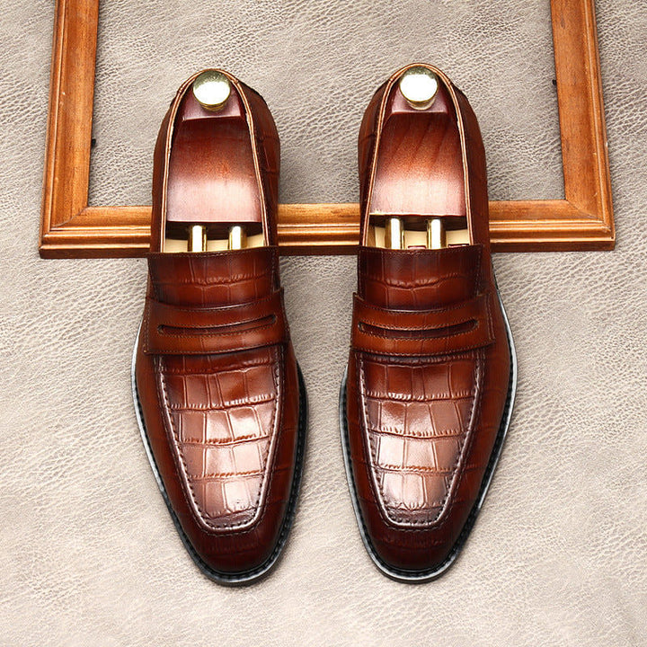 il Milanino - Elegant leather alligator print Loafers (Crocodile pattern) - Ashour Shoes