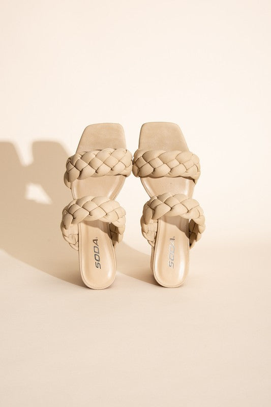 BUGGY - BRAIDED STRAP Heeled Sandals for Women - Ashour Shoes