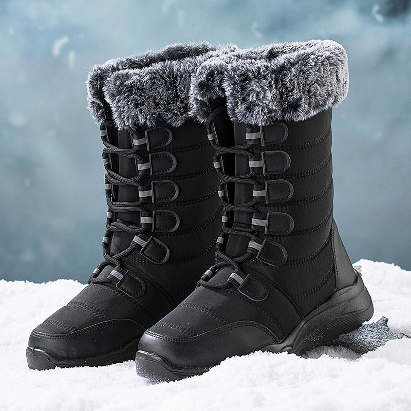 Lace Up Unisex Winter Snow Boots - Wool Boots - Ashour Shoes