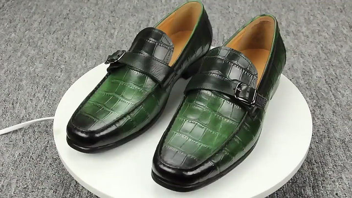 The Coccodrillo - Alligator print Leather Loafers for Men