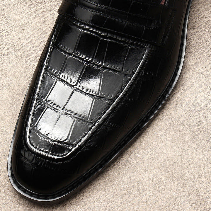 il Milanino - Elegant leather alligator print Loafers (Crocodile pattern) - Ashour Shoes