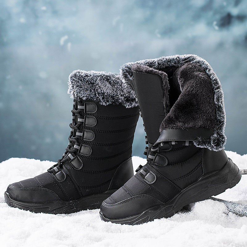 Lace Up Unisex Winter Snow Boots - Wool Boots - Ashour Shoes