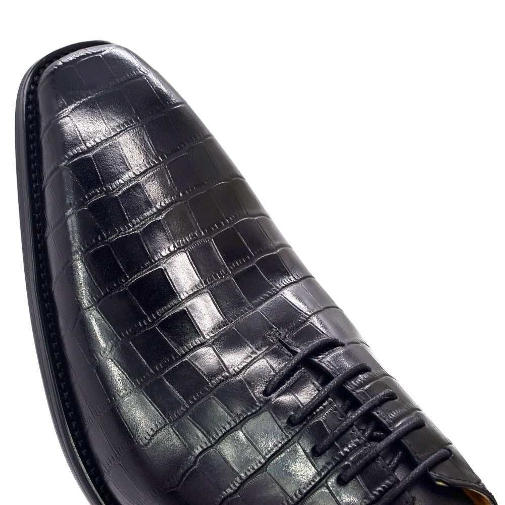 Ashour's Deep Red - Men's Leather Oxford Dress Shoes (alligator print) - Ashour Shoes