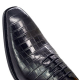 Ashour's Deep Red - Men's Leather Oxford Dress Shoes (alligator print) - Ashour Shoes