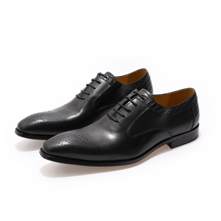 Ashour's Venom Oxfords - Men's Leather Dress Shoes (Blue or Black) - Ashour Shoes