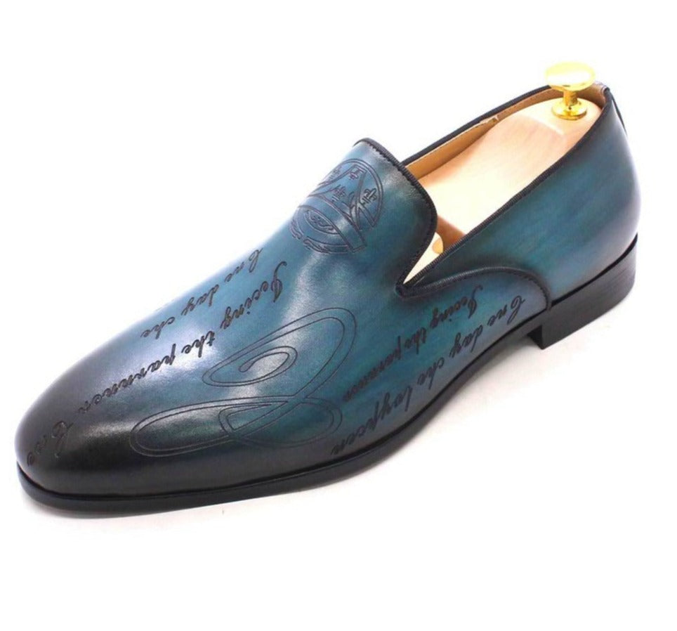 The Napul - Italian Style Hand Painted Leather Loafers - Ashour Shoes