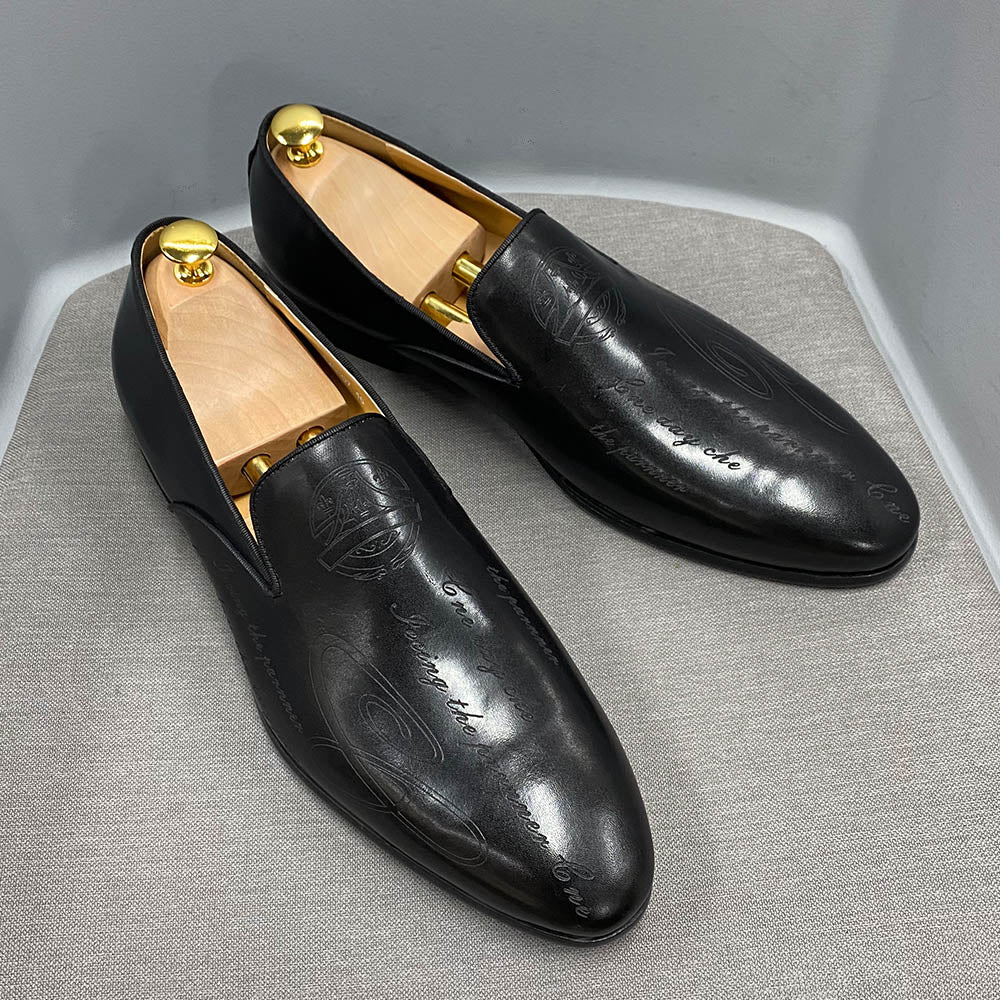 The Napul - Italian Style Hand Painted Leather Loafers - Ashour Shoes