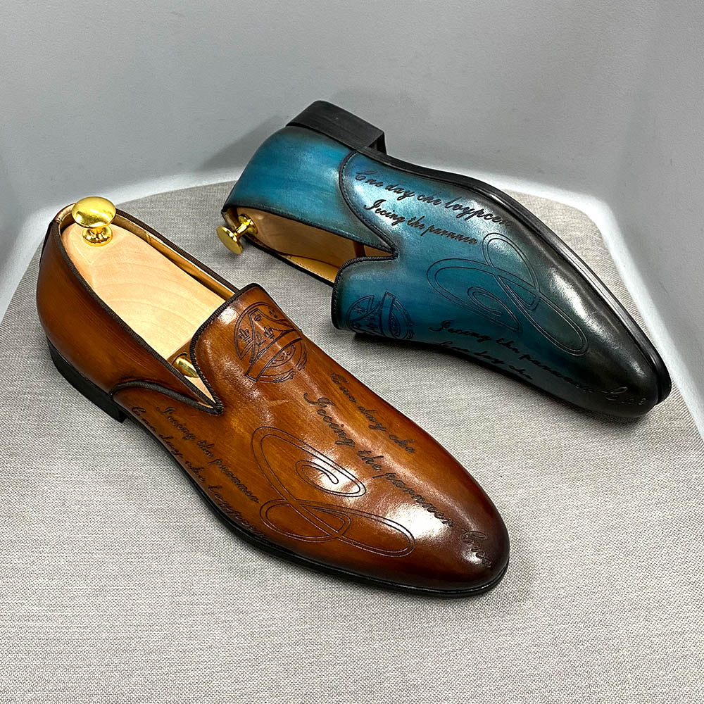 The Napul - Italian Style Hand Painted Leather Loafers