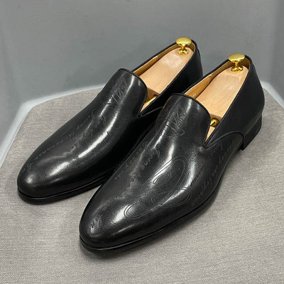The Napul - Italian Style Hand Painted Leather Loafers