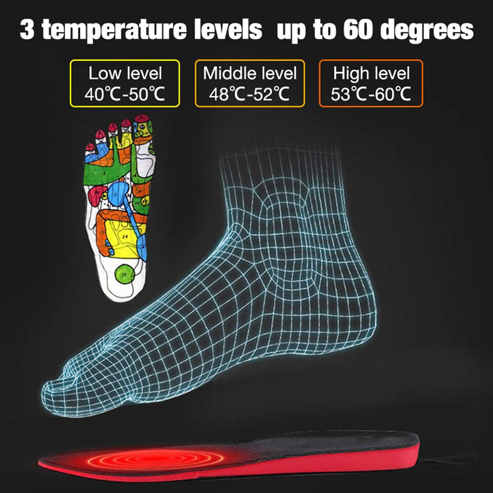 Remote Control Heated shoe Insoles - Electric Foot Warming Pad