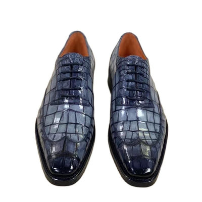 Ashour's Luxury Crocodile Dress Shoes For Men - Goodyear Welted Oxford Shoes