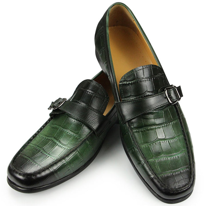 The Coccodrillo - Alligator print Leather Loafers for Men - Ashour Shoes