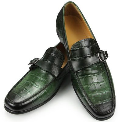 2021 men's shoes pu casual shoes crocodile pattern shoes comfortable  driving 