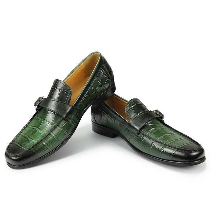 The Coccodrillo - Alligator print Leather Loafers for Men - Ashour Shoes