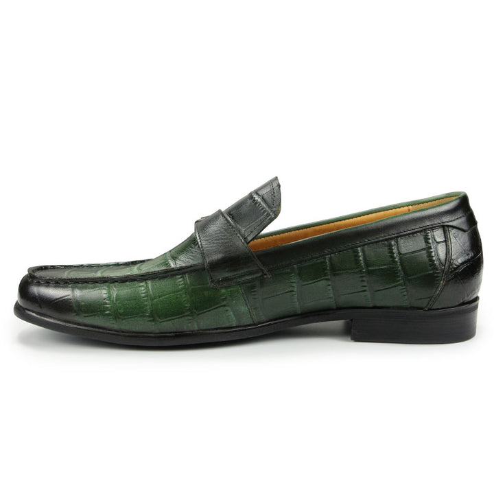 The Coccodrillo - Alligator print Leather Loafers for Men - Ashour Shoes