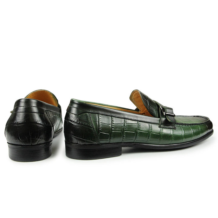 The Coccodrillo - Alligator print Leather Loafers for Men - Ashour Shoes