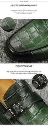 The Coccodrillo - Alligator print Leather Loafers for Men - Ashour Shoes