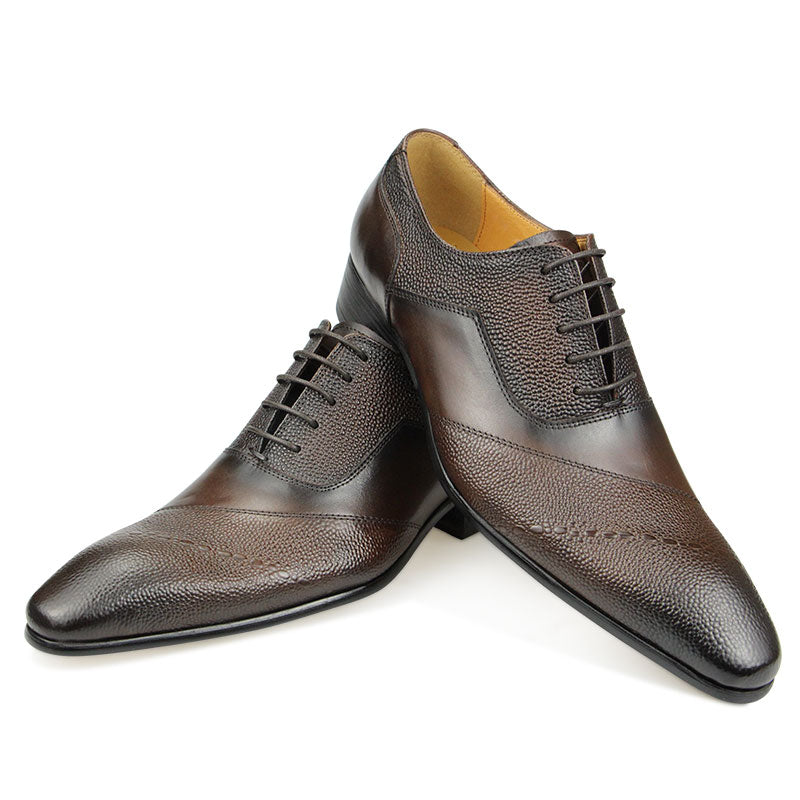 Auburn Luxury Men's Business Cap Toe Oxford Dress Shoes