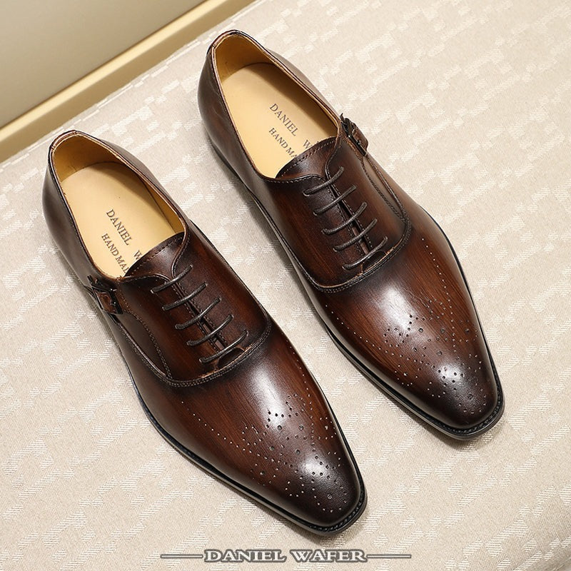 The Ralpino - Monkstrap Oxfords Crossover Leather Oxford - Ashour Shoes