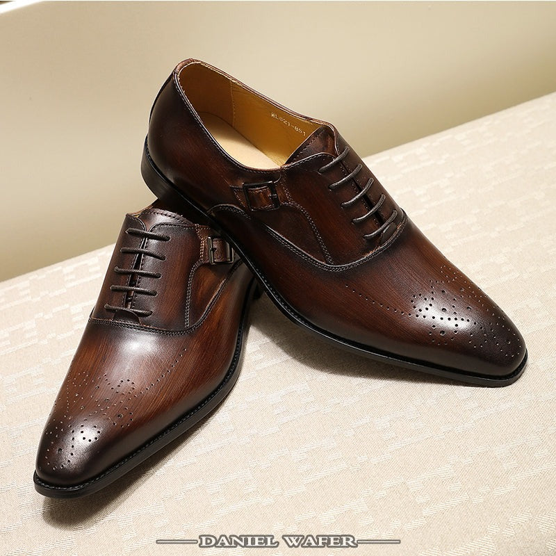 The Ralpino - Monkstrap Oxfords Crossover Leather Oxford - Ashour Shoes
