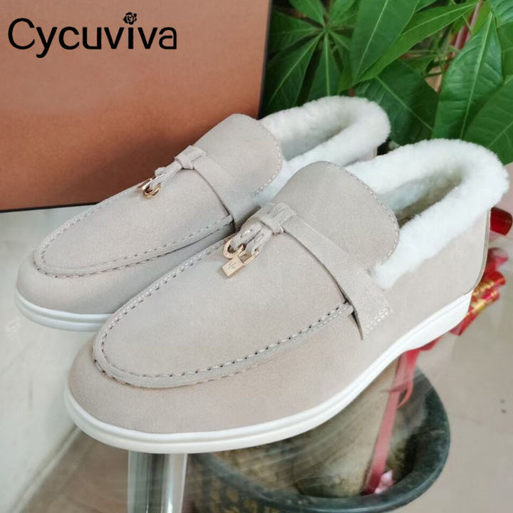 Women's Suede Slip On Loafers