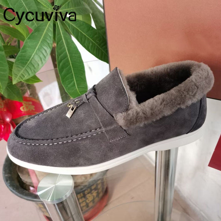 Women's Suede Slip On Loafers