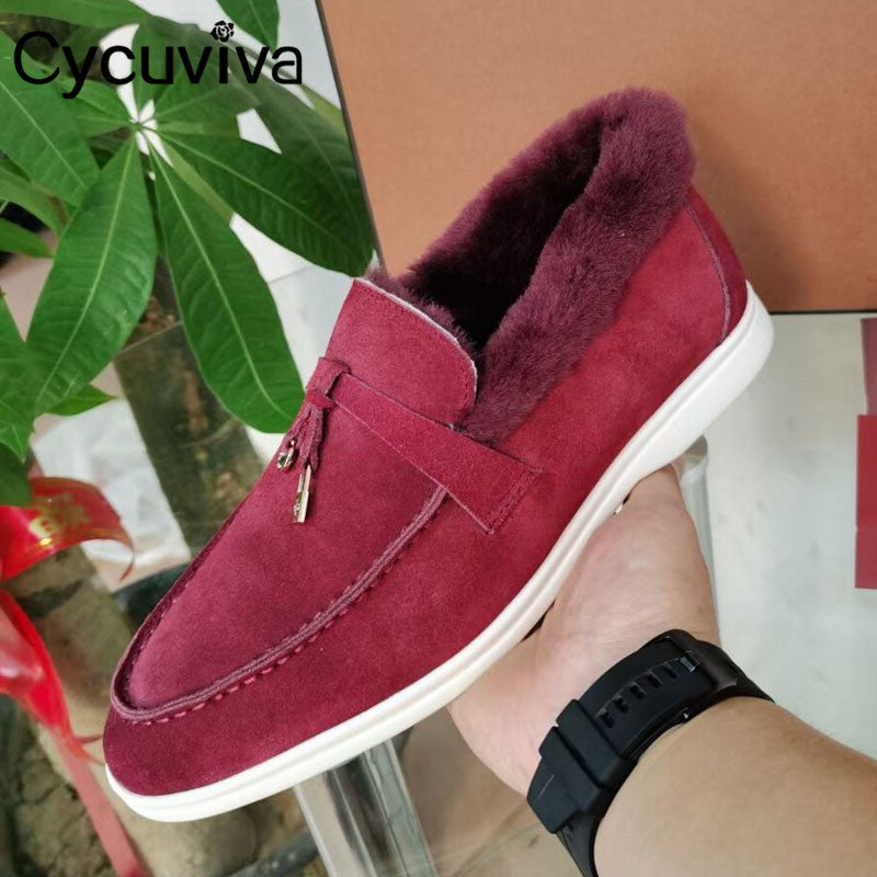 Women's Suede Slip On Loafers