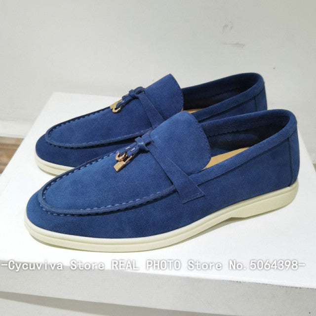 Women's Suede Slip On Loafers