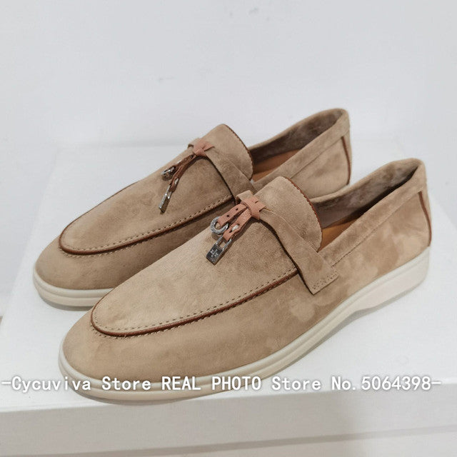 Women's Suede Slip On Loafers