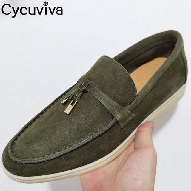 Women's Suede Slip On Loafers